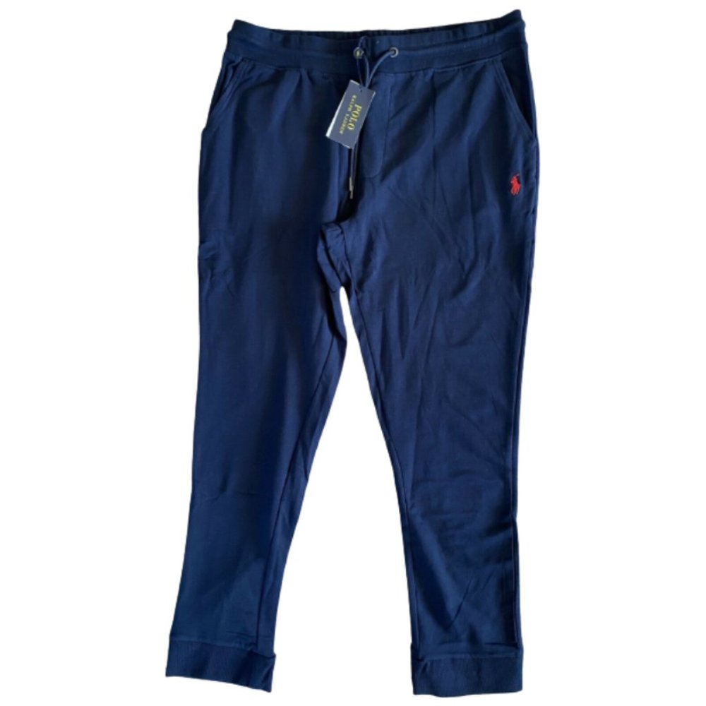 NWT Polo Ralph Lauren Men’s Navy Double Knit Hoodie & Jogger Set Size Medium - Picture 4 of 6